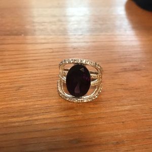 Purple diamond prom ring